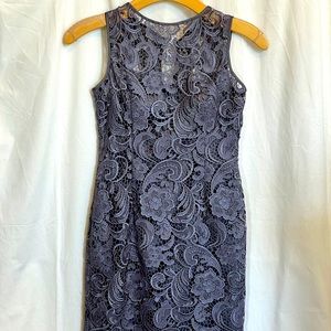 Adrianna Papell Women's Cocktail Dress Size 4 Gun Metal Grey Sheath EUC